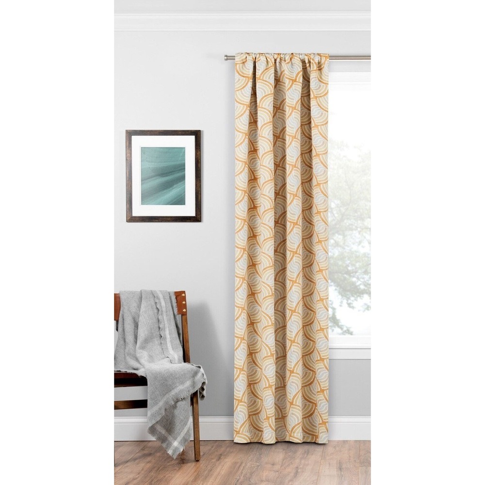 Eclipse Gold Geometric Thermal Blackout Curtain, 1 Panel ~ 37 ''W X 63''L